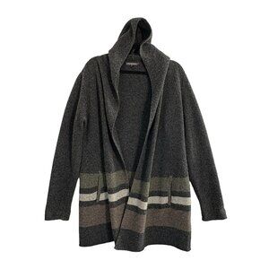 TOAD&CO Women Lambswool Heartfelt Hoodie Sweater Sz XL Gray Long Line 78-2